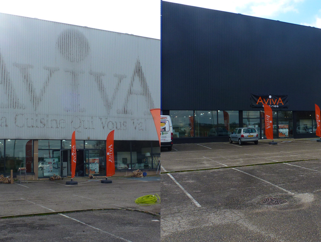 peinture d'un magasin Avia